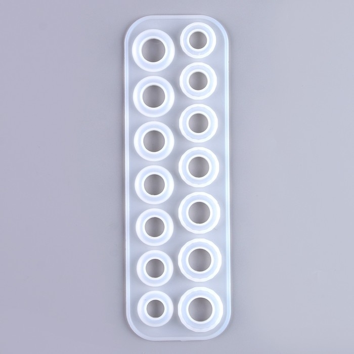Форма силиконовая универсальная «Кольца» на 14 колец, 7 размеров — от 1,7 см до 2,3 см Форма силиконовая универсальная «Кольца» на 14 колец, 7 размеров — от 1,7 см до 2,3 см