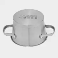 Кастрюля Magistro HiTech Steel, 1.5 л, d=16 см, h=10.5 см, с крышкой, слив для воды, капсульное дно, индукция, нержавеющая сталь, серебристая