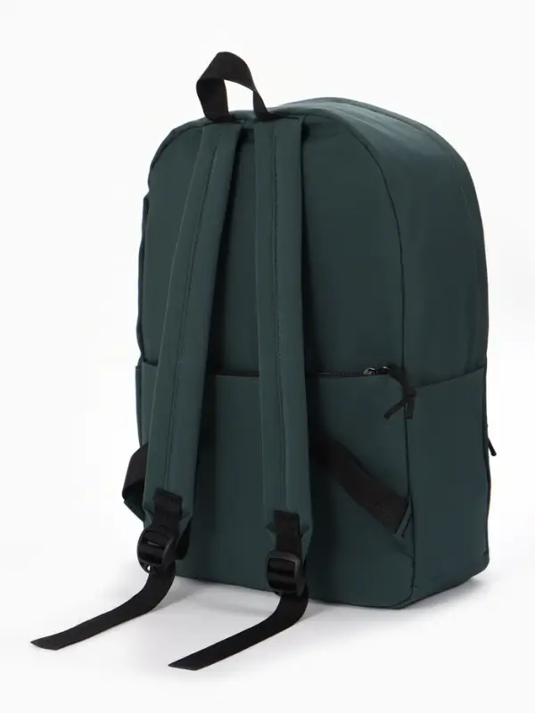 Рюкзак школьный, 1 отделение, 4 кармана, 30&times;12&times;40 см, тёмно-зелёный