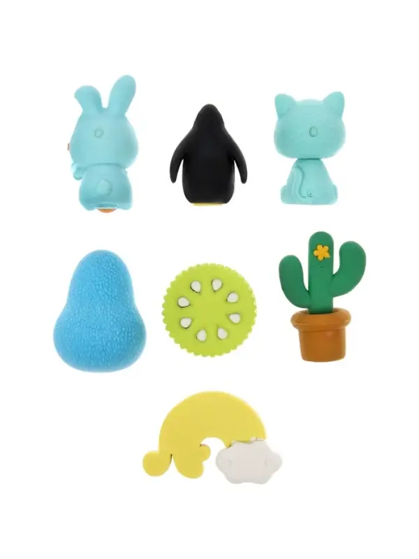 Набор фигурных ластиков, 7 штук, МИКС