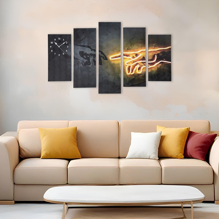 Часы-картина настенные модульные  Часы-картина настенные модульные "Руки", бесшумные, 80 х 140 см