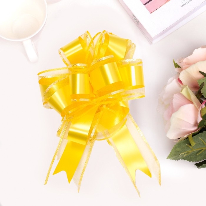 Бант-шар №5 Бант-шар №5 "Перламутровая полоска", цвет жёлтый