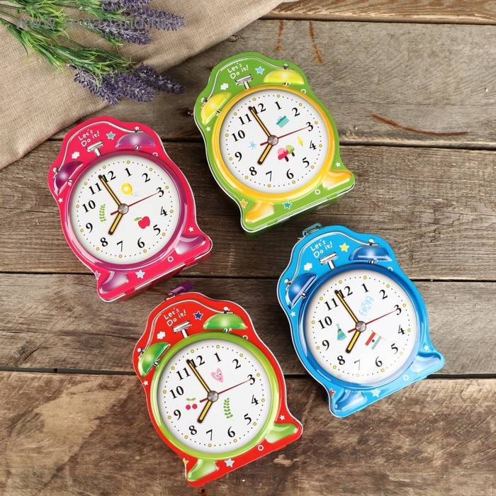 Копилка металл "Будильник" с замком и ключами МИКС 16х12х6 см