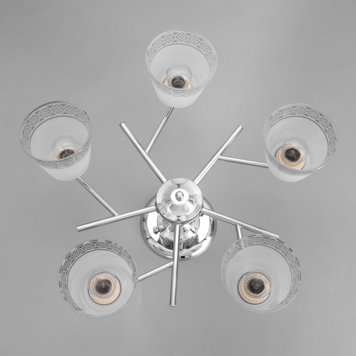 Светильник потолочный Ангела 52х52х27 , 5х60Вт Е27, Хром Светильник потолочный Ангела 52х52х27 , 5х60Вт Е27, Хром