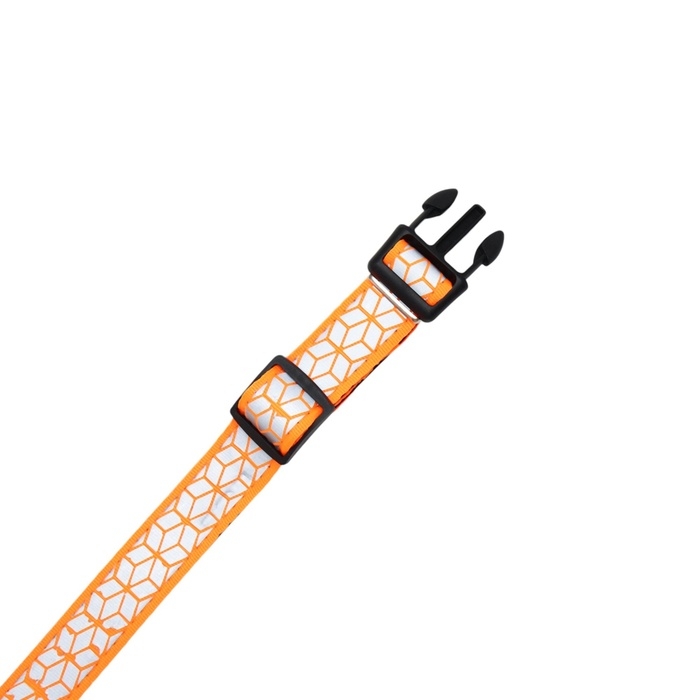 Ошейник со светоотражающим орнаментом, 55 х 2,5 см, оранжевый Ошейник со светоотражающим орнаментом, 55 х 2,5 см, оранжевый