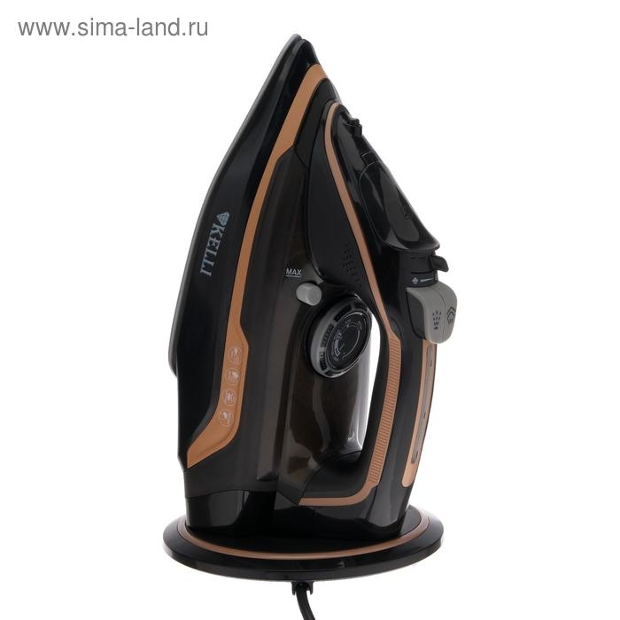 Утюг KELLI KL-1645, 2600 Вт, керамическая подошва, беспроводной, 320 мл, черный