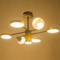 Люстра 1851/7 LED 72Вт 3000-6000К черно-золотой 79х77х43 см BayerLux