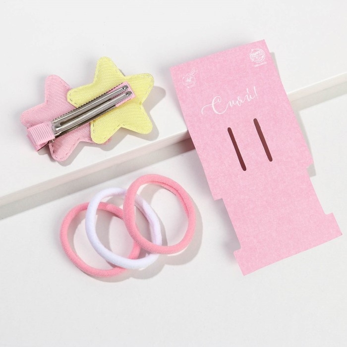 Резинки (3 шт) и заколка для волос новогодние «С Новым годом!» на Новый год, набор Резинки (3 шт) и заколка для волос новогодние «С Новым годом!» на Новый год, набор