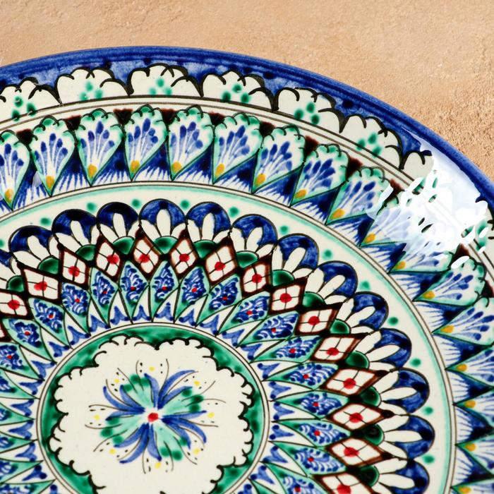 Ляган Риштанская Керамика  Ляган Риштанская Керамика "Узоры", 25 см, синий