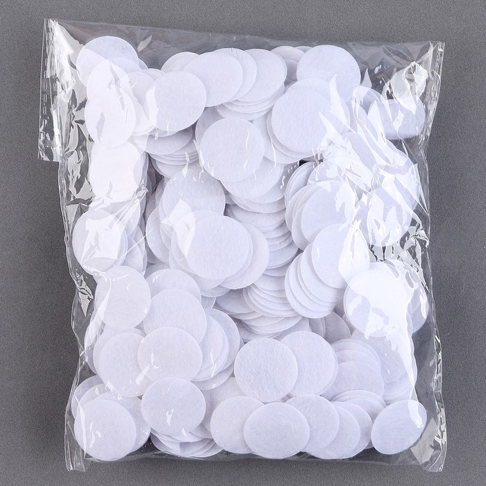 Диски фетровые для творчества и декора «Кружочки», 500 шт., размер 1 шт. — 2,5 см, цвет белый Диски фетровые для творчества и декора «Кружочки», 500 шт., размер 1 шт. — 2,5 см, цвет белый