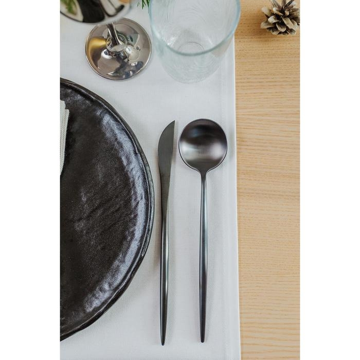 Столовые приборы из нержавеющей стали Magistro «Фолк», 4 предмета, цвет чёрный Столовые приборы из нержавеющей стали Magistro «Фолк», 4 предмета, цвет чёрный