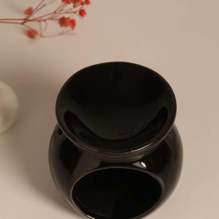 Аромалампа керамика Аромалампа керамика "Д♥м." чёрная 7,2х7,2х7,8 см