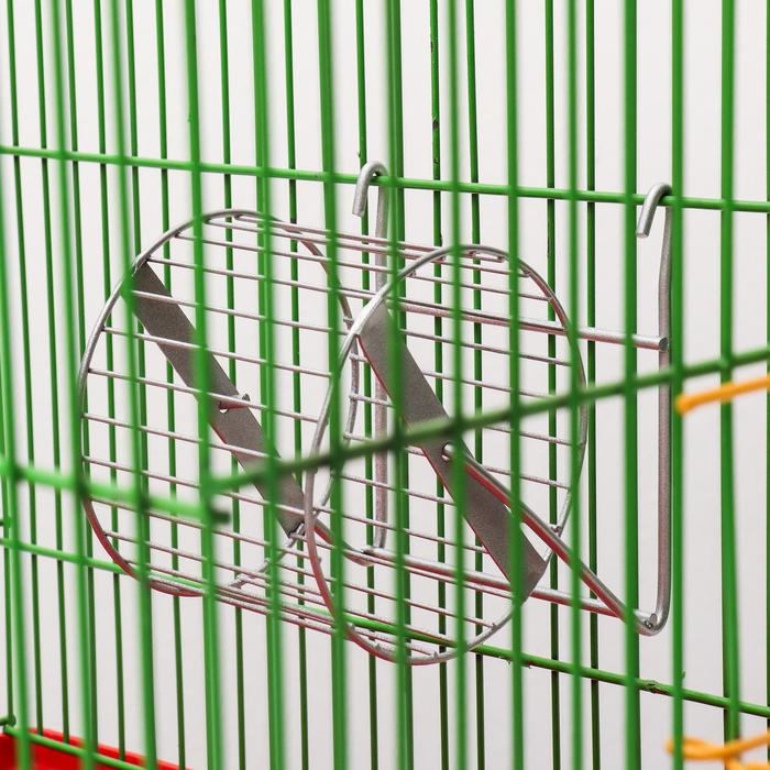 Колесо для грызунов металлическое, перекладины, 9 см, хром Колесо для грызунов металлическое, перекладины, 9 см, хром