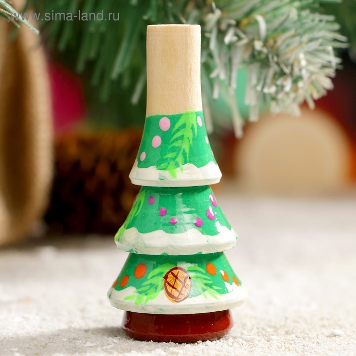 Свистулька «Ёлочка», 3х7 см, микс, ручная роспись Свистулька «Ёлочка», 3х7 см, микс, ручная роспись