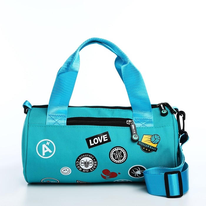 Сумка молодёжная на молнии, цвет бирюзовый Сумка молодёжная на молнии, цвет бирюзовый