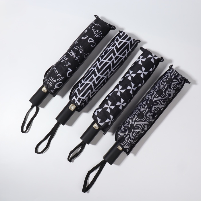 Зонт полуавтоматический «Узоры», эпонж, 3 сложения, 8 спиц, R = 49/55 см, D = 110 см, цвет МИКС Зонт полуавтоматический «Узоры», эпонж, 3 сложения, 8 спиц, R = 49/55 см, D = 110 см, цвет МИКС