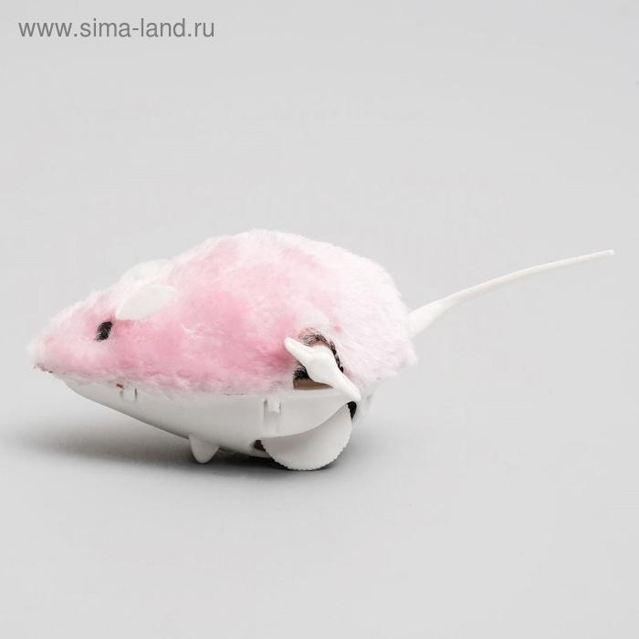 Мышь заводная меховая малая, 8,5 см, розовая Мышь заводная меховая малая, 8,5 см, розовая