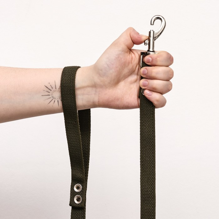 Поводок брезентовый 3 м х 2 см, тёмно-зелёный Поводок брезентовый 3 м х 2 см, тёмно-зелёный