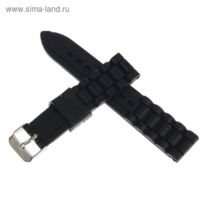 Ремешок для часов Ремешок для часов "Соломон", 20 мм, силикон, l-19 см, черный