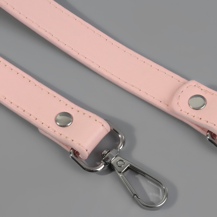 Ручка для сумки, с карабинами, 60 ± 1 см × 2 см, цвет нежно-розовый Ручка для сумки, с карабинами, 60 ± 1 см × 2 см, цвет нежно-розовый