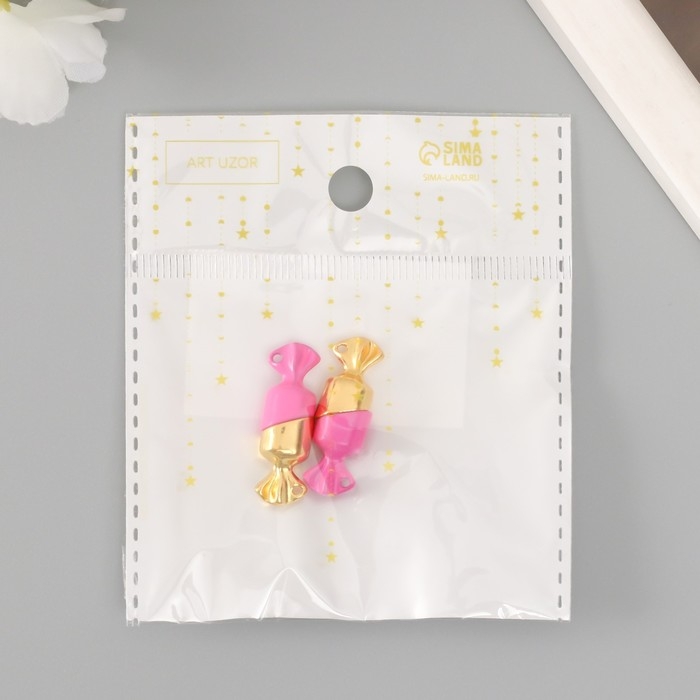 Замок магнитный металл Замок магнитный металл "Конфетка" золотой и розовый (набор 4 половинки) 1х3х1 см