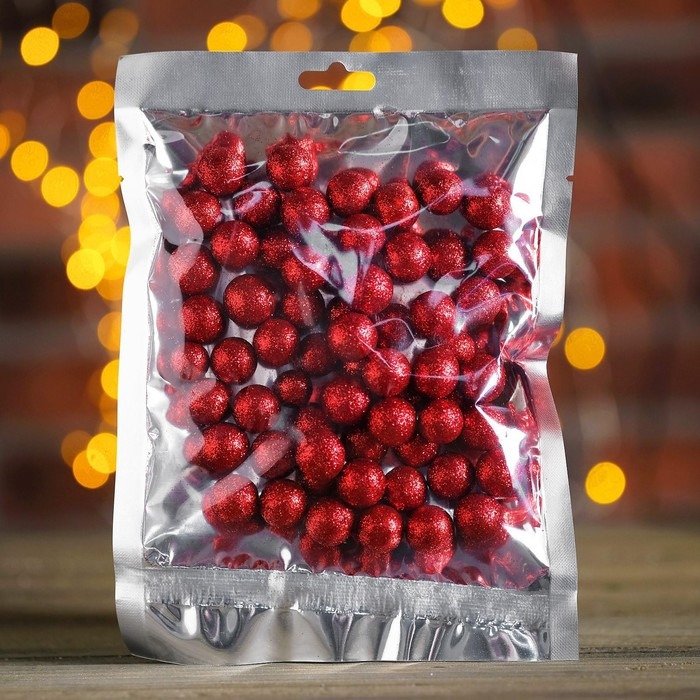 Фигурка для поделок и декора «Шар», набор 55 шт., размер 1 шт: 0,5 — 1 см, цвет красный Фигурка для поделок и декора «Шар», набор 55 шт., размер 1 шт: 0,5 — 1 см, цвет красный