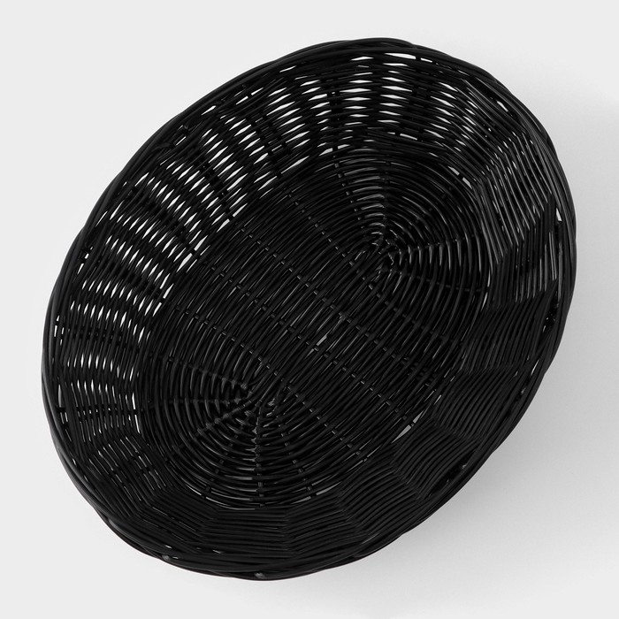 Корзинка для подачи Доляна «Плетёнка», 25×18×6,5 см, цвет коричневый