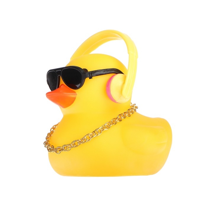 Утка с наушниками, цвет жёлтый, в очках Утка с наушниками, цвет жёлтый, в очках