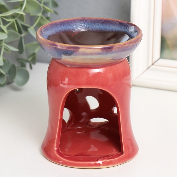 Аромалампа керамика  Аромалампа керамика "Цветы на полянке" МИКС 9,5х9,5х11,5 см