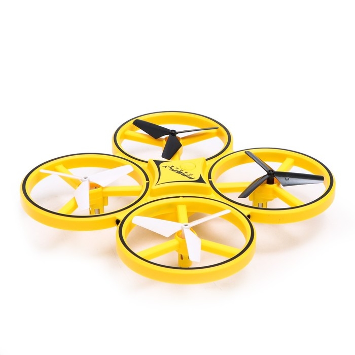 Квадрокоптер радиоуправляемый DRONE, подсветка, работает от аккумулятора, цвет жёлтый Квадрокоптер радиоуправляемый DRONE, подсветка, работает от аккумулятора, цвет жёлтый
