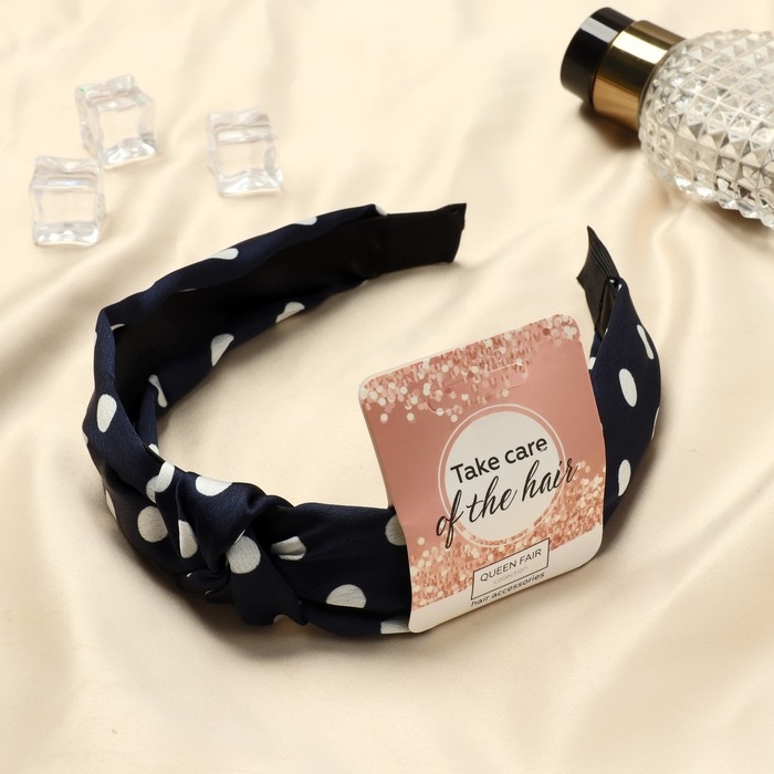 Ободок для волос Ободок для волос "Кокетка" 3 см, синий горох