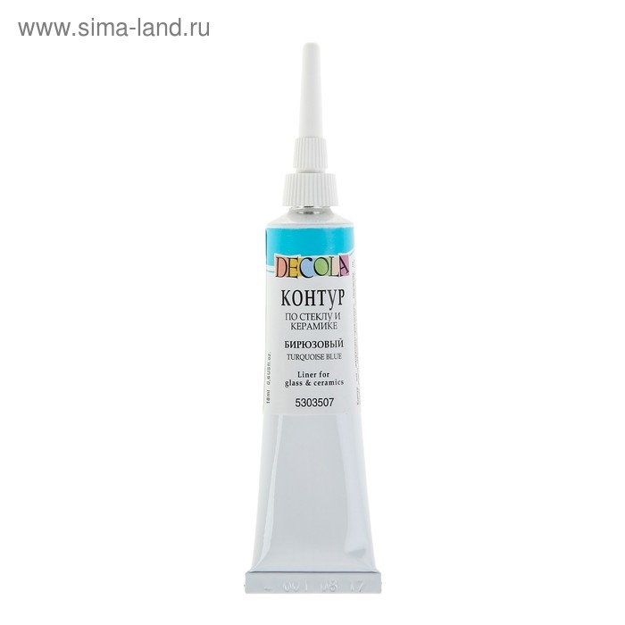 Контур по стеклу и керамике 18 мл, ЗХК Decola, бирюзовый, (5303507) Контур по стеклу и керамике 18 мл, ЗХК Decola, бирюзовый, (5303507)