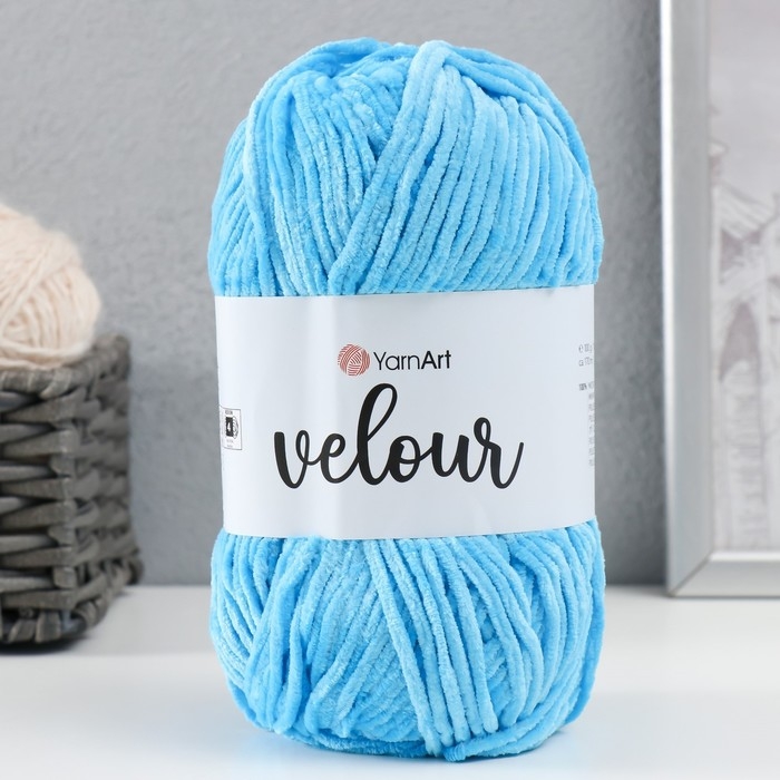 Пряжа Пряжа "Velour" 100% микрополиэстер 170м/100г (850 яр. голубой)
