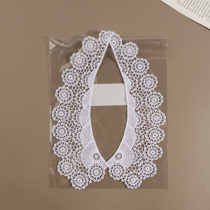 Воротник пришивной, гипюровый, 22 × 6,5 см, цвет белый Воротник пришивной, гипюровый, 22 × 6,5 см, цвет белый