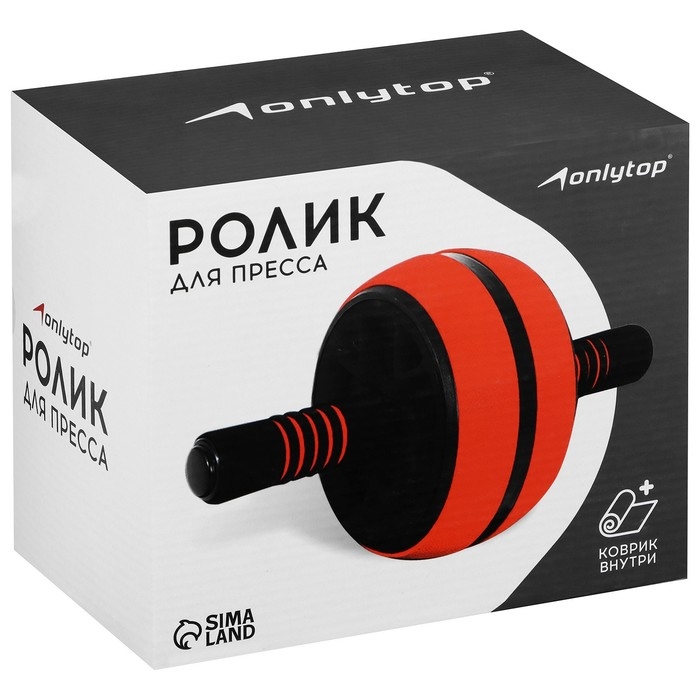 Ролик для пресса ONLYTOP, 28х16х16 см, с ковриком, цвет синий Ролик для пресса ONLYTOP, 28х16х16 см, с ковриком, цвет синий