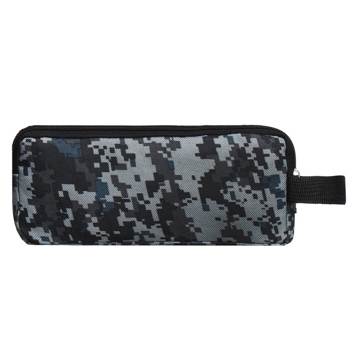 Пенал мягкий 3 отделения, 90 х 215 х 80 мм, объёмный, с ручкой,Calligrata, Пенал мягкий 3 отделения, 90 х 215 х 80 мм, объёмный, с ручкой,Calligrata, "Миллитари" серый