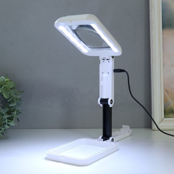 Лампа-лупа с увеличит.стеклом х3 для творчества 3 режима LEDx18 от 3АAA+ USB 10,5х28 см Лампа-лупа с увеличит.стеклом х3 для творчества 3 режима LEDx18 от 3АAA+ USB 10,5х28 см