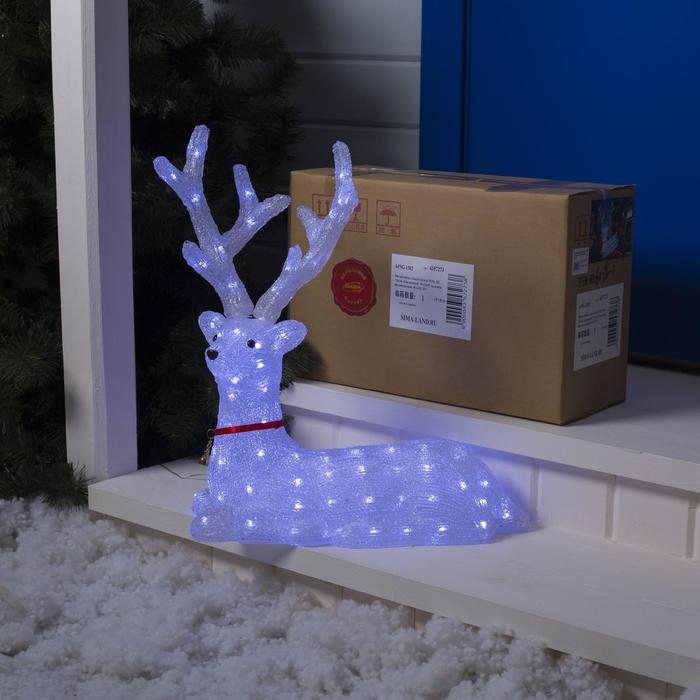 Светодиодная фигура «Олень благородный» 80 × 76 × 30 см, акрил, 176 LED, 8 режимов, 24 В, свечение белое Светодиодная фигура «Олень благородный» 80 × 76 × 30 см, акрил, 176 LED, 8 режимов, 24 В, свечение белое