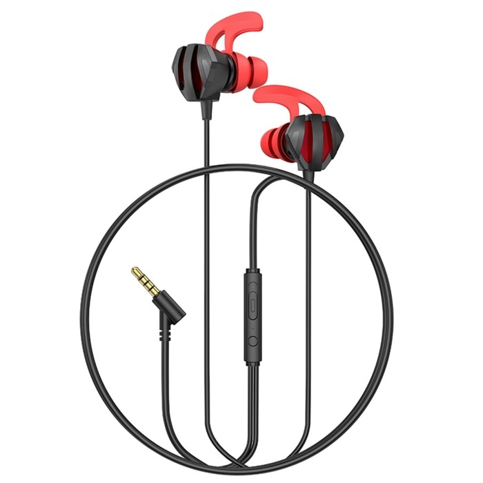 Наушники Hoco M105, игровые, проводные, вакуумные, микрофон, 1.2 м, чёрные