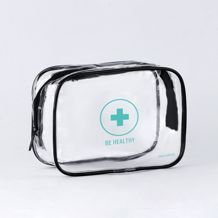 Аптечка дорожная прозрачная  Аптечка дорожная прозрачная "BE HEALTHY", 12*10 см,