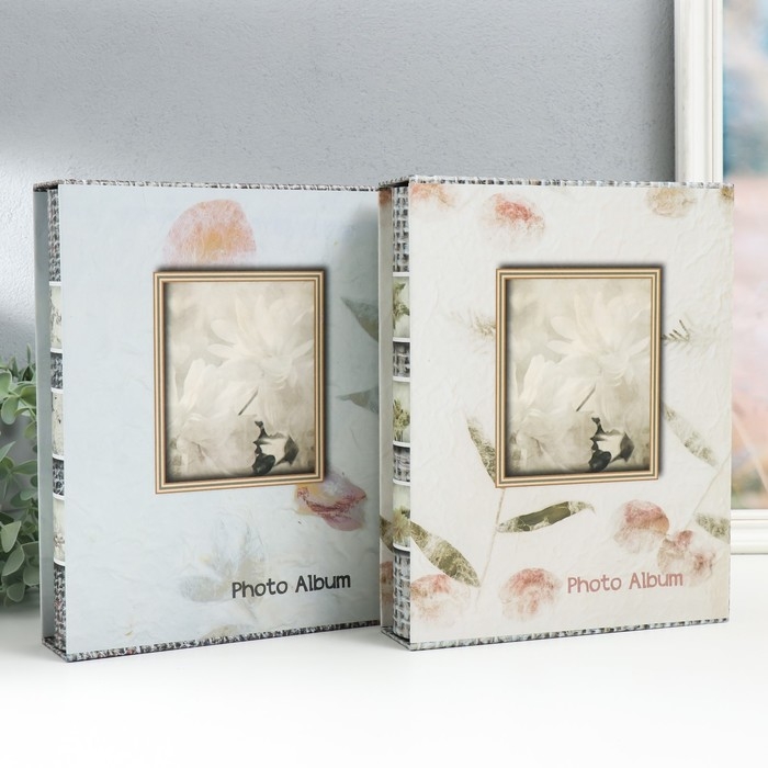 Фотоальбом на 200 фото 10х15 см Фотоальбом на 200 фото 10х15 см "Белые хризантемы" МИКС 26х20,5х5,7 см