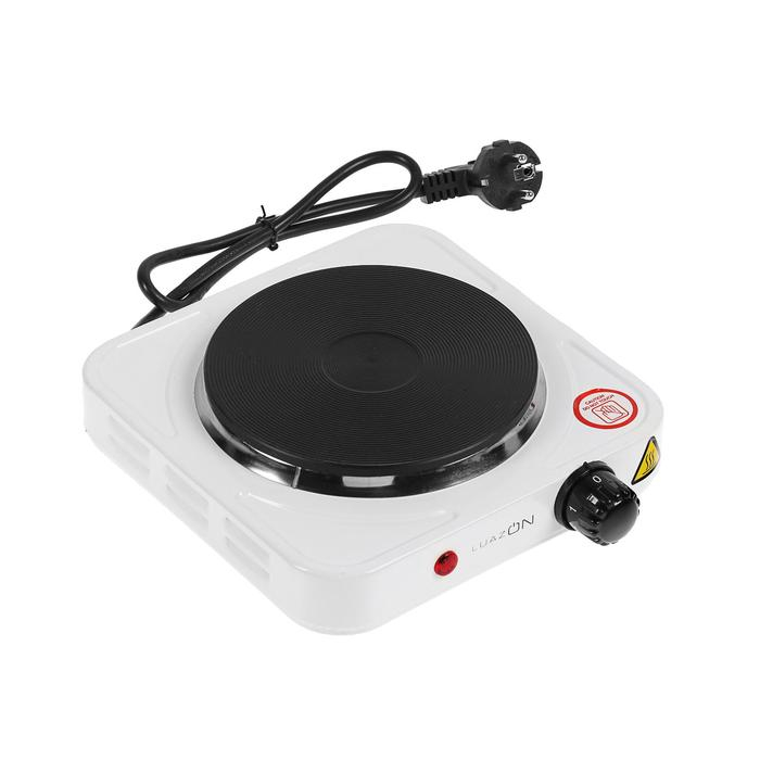 Плитка электрическая Luazon LHP-002, 1 конфорка, 1000 Вт, нагреватель диск, белая Плитка электрическая Luazon LHP-002, 1 конфорка, 1000 Вт, нагреватель диск, белая