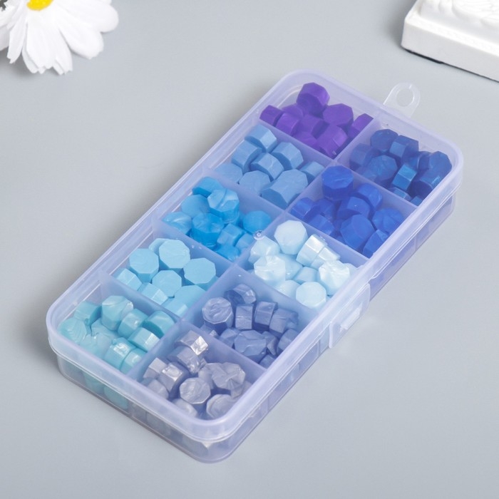 Набор сургуча Набор сургуча "Оттенки синего" перламутр 10 цветов 12,7х6,5х2 см