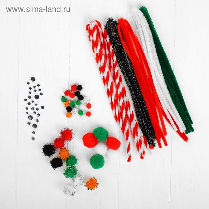 Набор для творчества из проволоки с ворсом, помпонов, глаз №12, цвета МИКС Набор для творчества из проволоки с ворсом, помпонов, глаз №12, цвета МИКС