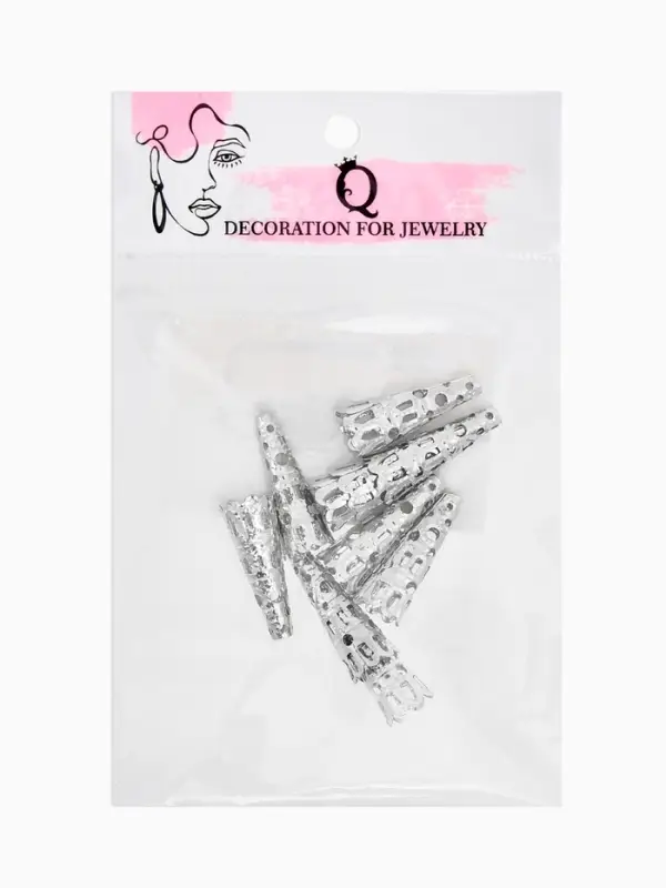 Шапочки для бусин (набор 10 шт.), СМ-103-1, 22&times;9 мм, цвет серебро