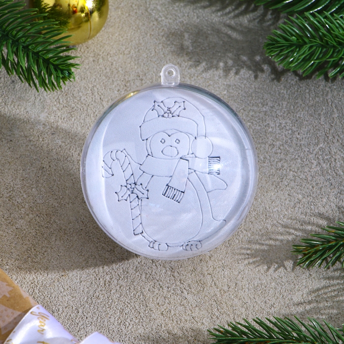 Ёлочное украшение под раскраску «Пингвин» размер: 8 см; 2 шт., кисть Ёлочное украшение под раскраску «Пингвин» размер: 8 см; 2 шт., кисть