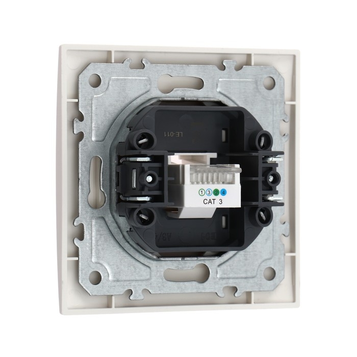 Розетка телефонная одноместная TOT Elegant, скрытая, белая Розетка телефонная одноместная TOT Elegant, скрытая, белая