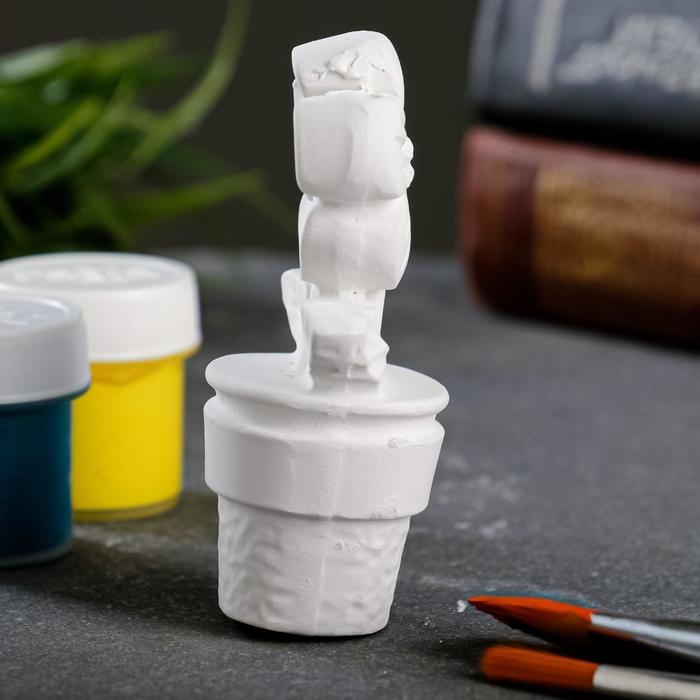 Фигура для раскраски  Фигура для раскраски "Цветок в горшке" белая, 4х3х8,7см