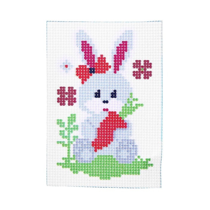 Вышивка крестиком для детей «Заяц», набор для творчества, 14 х 10 см Вышивка крестиком для детей «Заяц», набор для творчества, 14 х 10 см