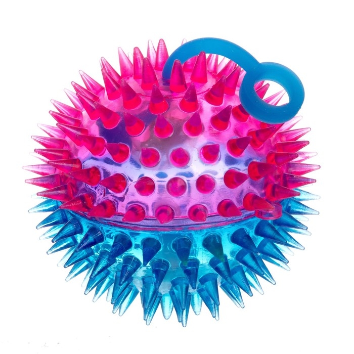 Мяч «Ёжик», световой, с пищалкой 7,5 см, цвета МИКС Мяч «Ёжик», световой, с пищалкой 7,5 см, цвета МИКС